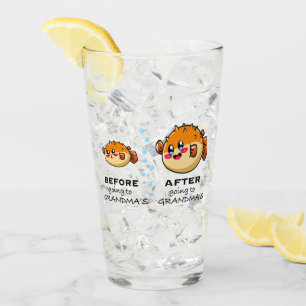 Verre Avant et après aller à grand-mère Funny Nana