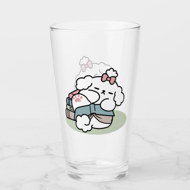 Verre Avant le coucher avec ma chienne - Livre et Amoure (Devant)