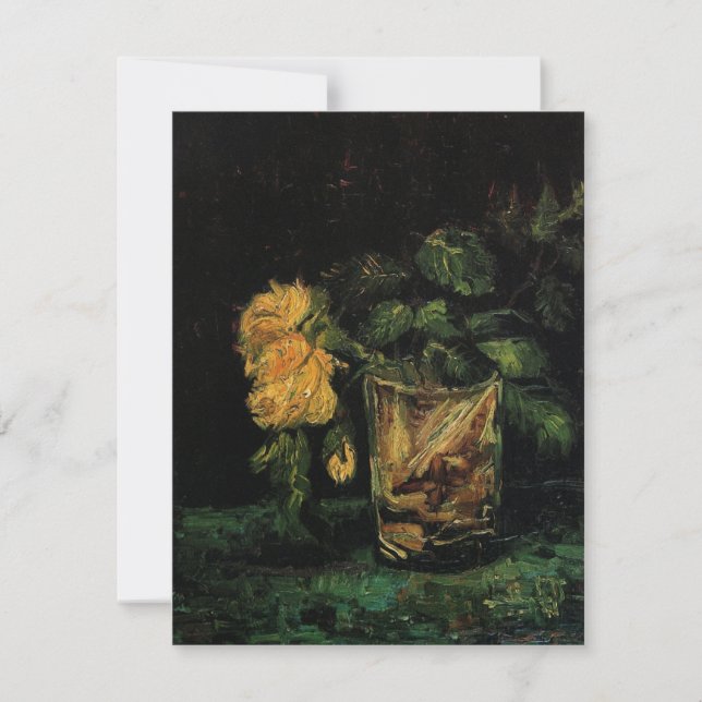 Verre avec des Roses par Vincent van Gogh (Devant)