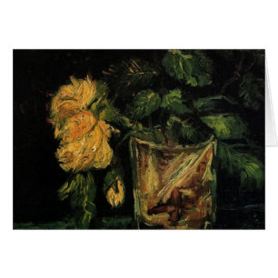 Verre avec des roses par Vincent van Gogh