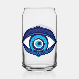 Verre avec oeil bleu ou symbole oeil turc