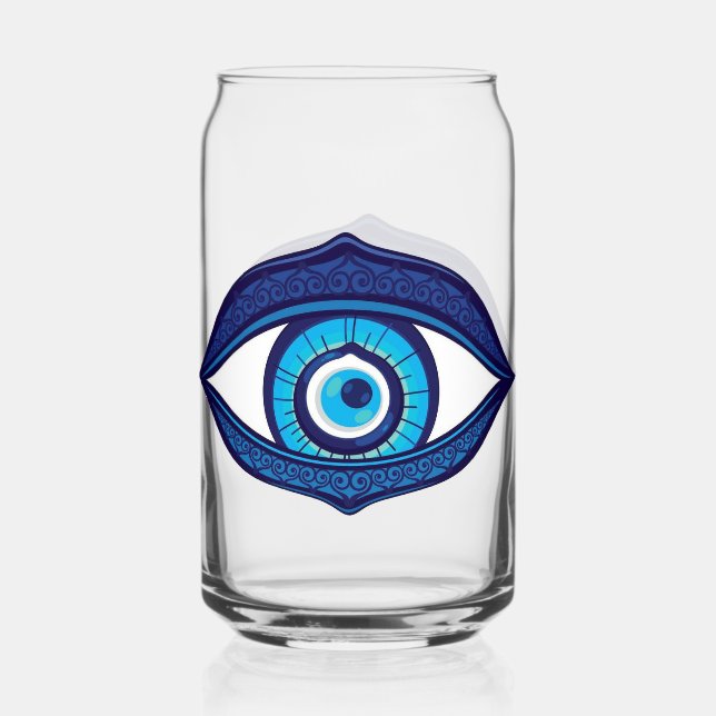 Verre avec oeil bleu ou symbole oeil turc (Recto)