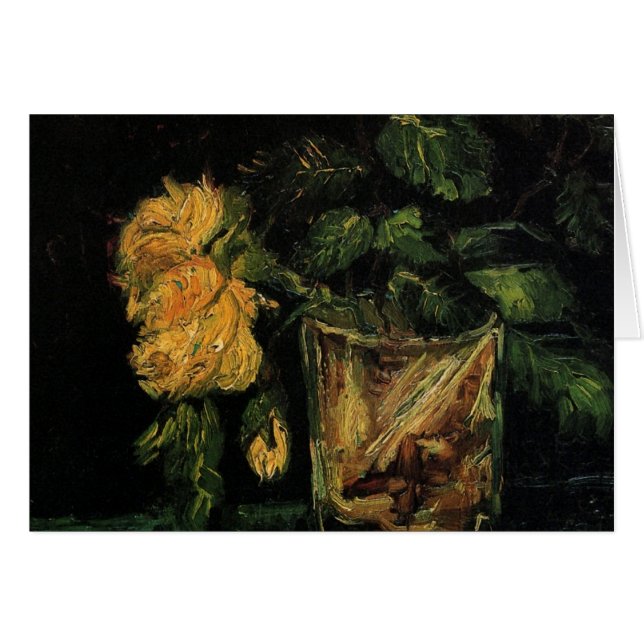 Verre avec Roses par Vincent van Gogh (Devant horizontal)
