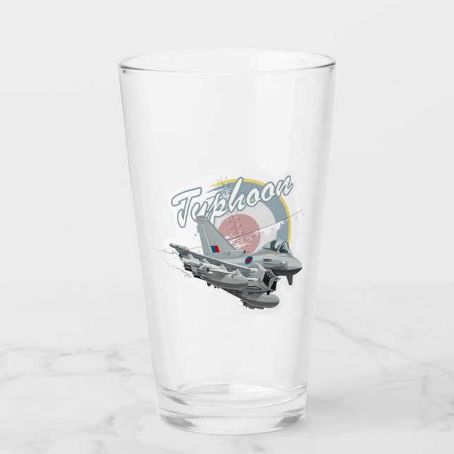 Verre Avion de chasse caricaturale (Devant)