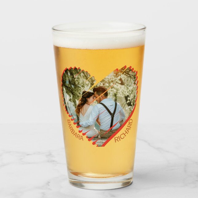 Verre Ayez un petit nom de photo de coeur (Devant (rempli))