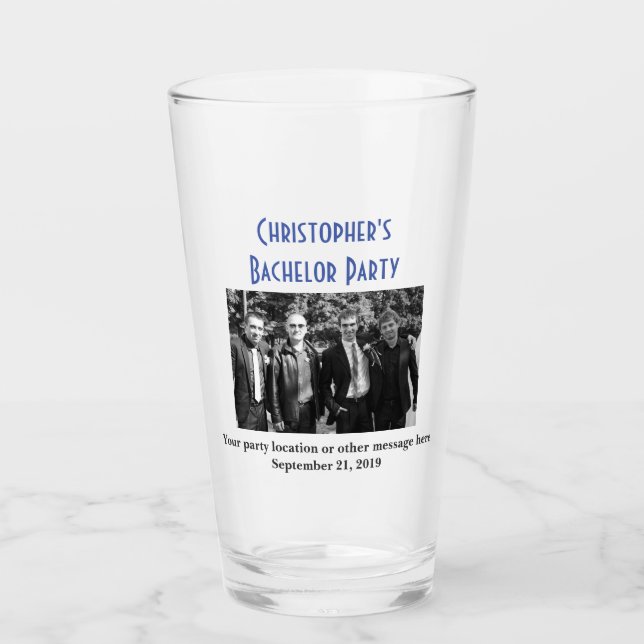 Verre Bachelor Party Photo Mariage Favor Pint Beer (Devant)
