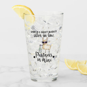 Verre BADASS Soeur En Droit Partenaires Dans Le Vin Drôl