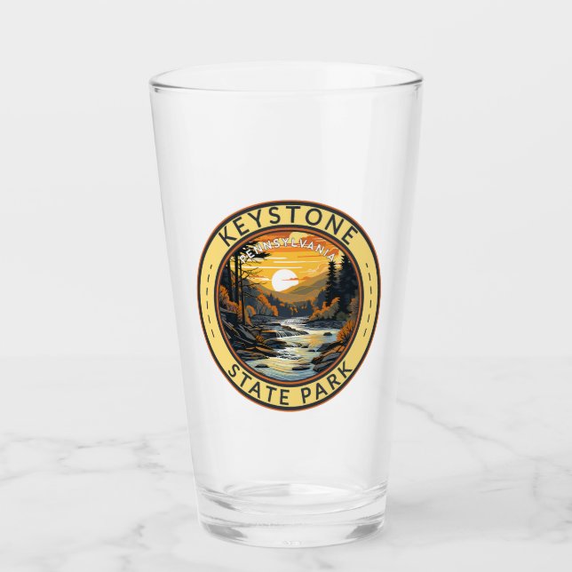 Verre Badge d'art de voyage Keystone State Park Pennsylv (Devant)