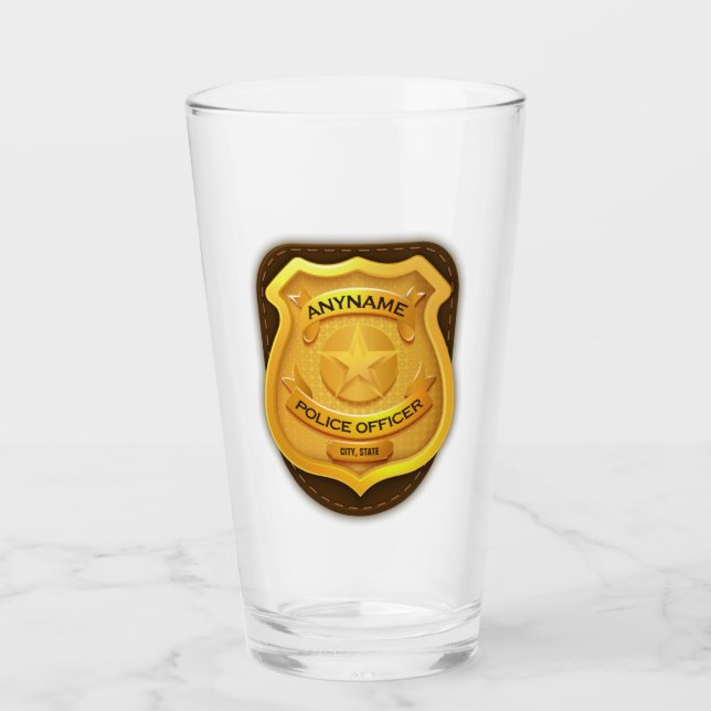 Verre Badge de nom d'agent de police personnalisé (Devant)