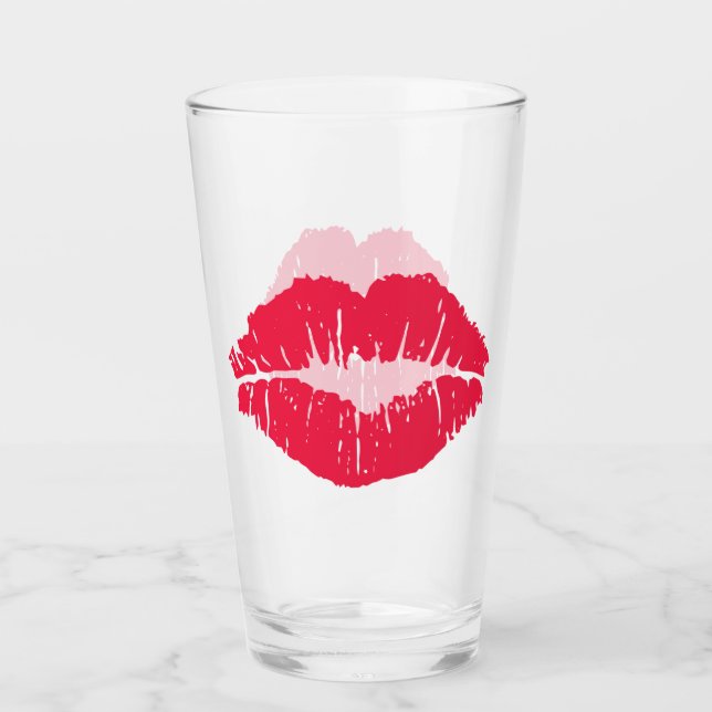 Verre Baiser de rouge à lèvres (Devant)