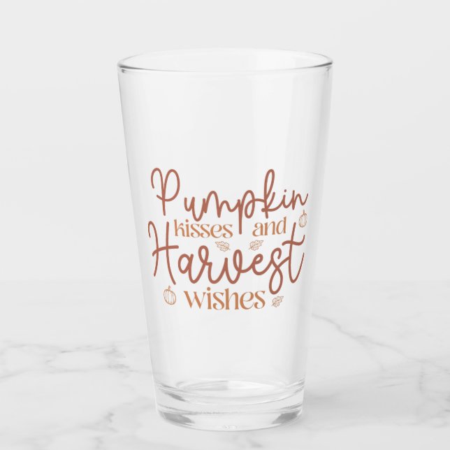 Verre Baisers citrouilles et souhaits de récolte (Devant)