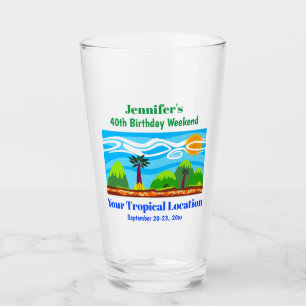 Verre Balade d'anniversaire Tropical Beach Vacances Poin