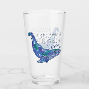 Verre Baleine d'aquarelle - amour aussi grand que