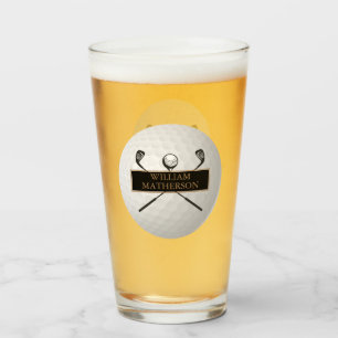 Verre Balle de golf classique personnalisée or et noir