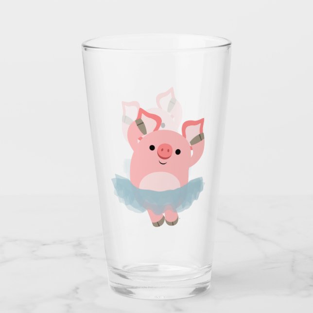 Verre Ballerina Cochon de Carton mignon (Devant)