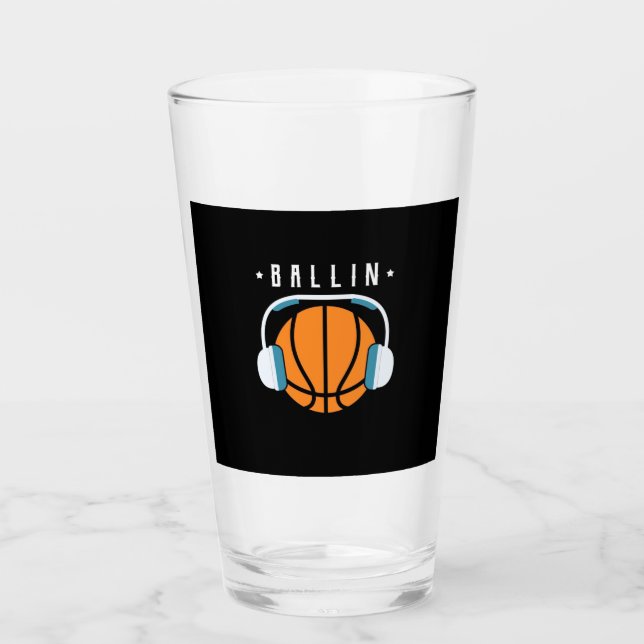 Verre Ballon Basket-ball Art (Devant)