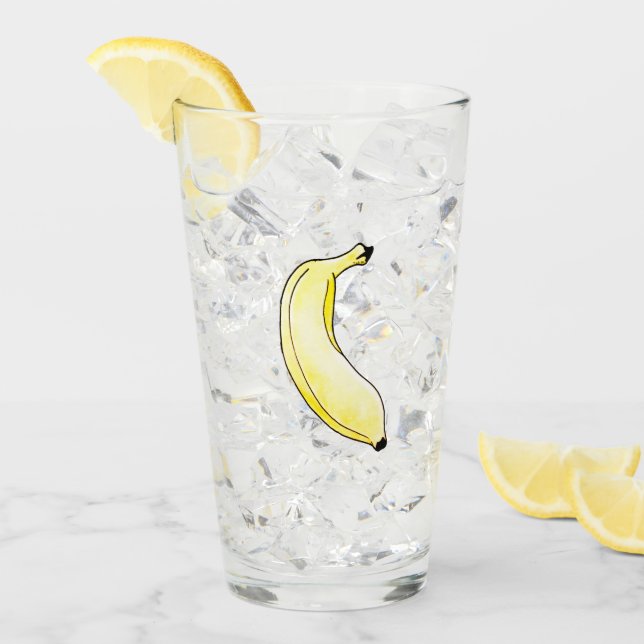 Verre banane aquarelle (Devant glace)