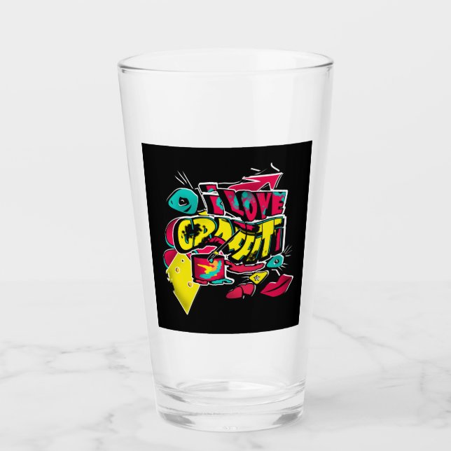 Verre bande dessinée Abstraite graffiti gronge les lèvre (Devant)