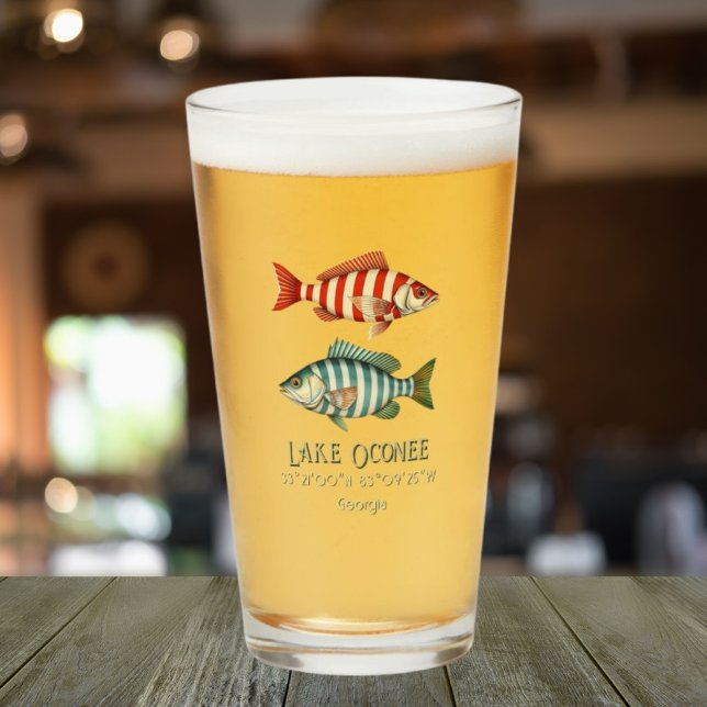 Verre Bar à boissons de poisson du lac Oconee Georgia (Créateur téléchargé)