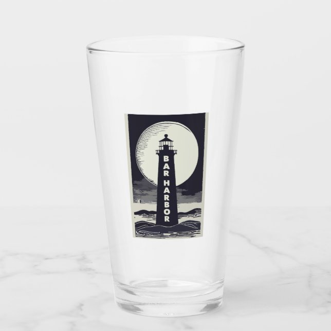 Verre Bar Harbor Maine Phare Lune (Devant)