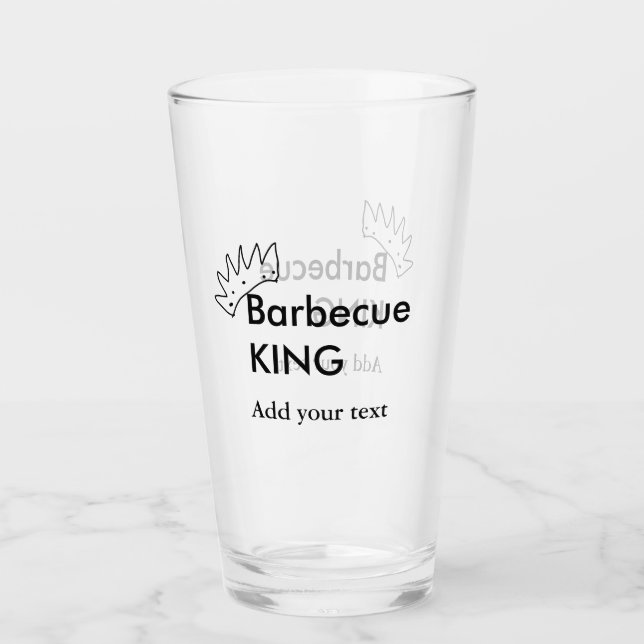Verre Barbecue roi ajouter nom texte hommes cuisine boul (Devant)