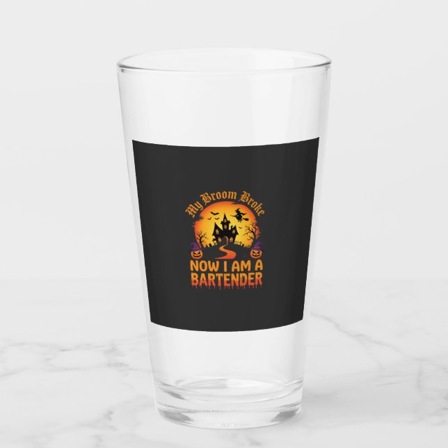 Verre Barman Halloween Maison Hantée Sorcière Citrouille (Devant)