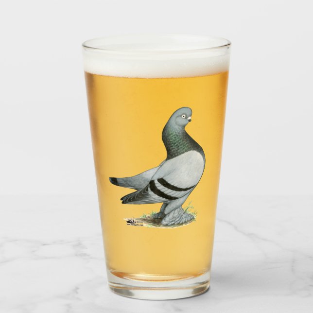 Verre Barre Bleue Berliner Tumbler Pigeon (Devant (rempli))