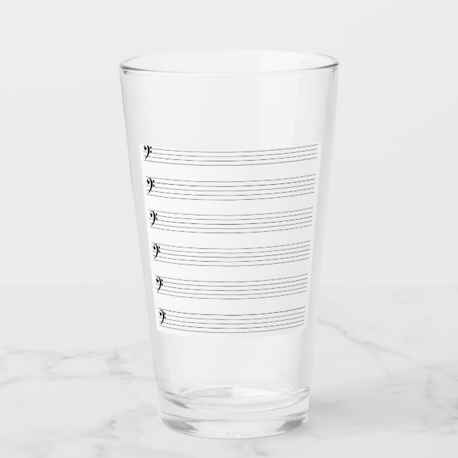 Verre Bass Clef Staves (Devant)