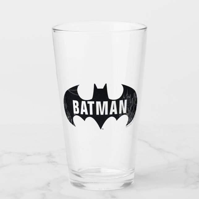 Verre Bat Logo With Gotham Etching (Devant)