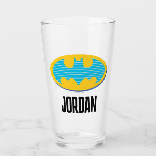 Verre Batman Symbole Cyan Stripes