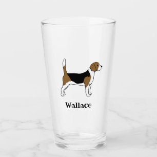 Verre Beagle avec l'amoureux des chiens fait sur