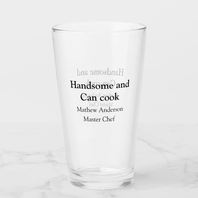 Verre Beau et peut cuisiner ajouter le nom du maître cui (Devant)