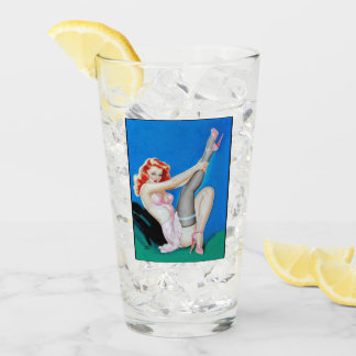 Verre Beau Vintage Pin Up Girl Pint Glass