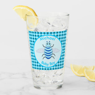 Verre Bébé Bleu mignon Bee Bee Personnalisé