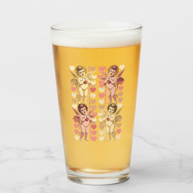 Verre Bébé Cupidon Coquette arc Rétro Saint Valentin (Devant (rempli))