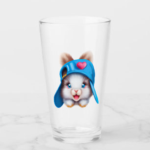 Verre Bébé mignon Fluffy Hiphop avec Casquette bleu
