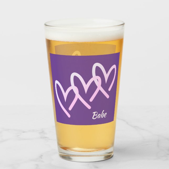 Verre Bébé Triple Purple Coeur Tumbler (Dos (rempli))