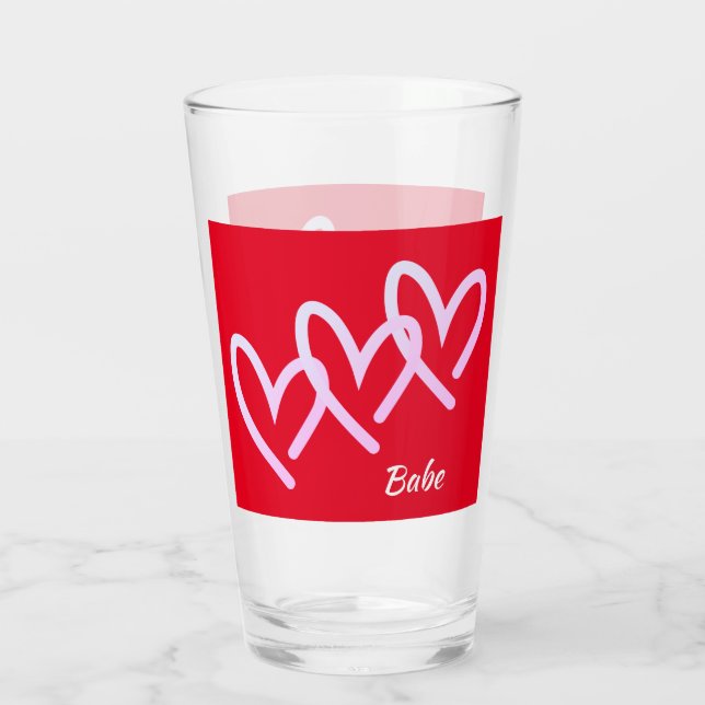 Verre Bébé Triple Rouge Coeur Tumbler (Dos)