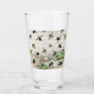 Verre Bee Honey Travailleur Queen Bees Antique