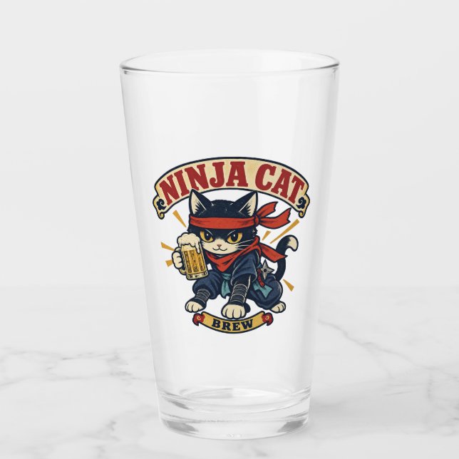 Verre Beer Mug Design - Ninja Cat Brew - (Devant)