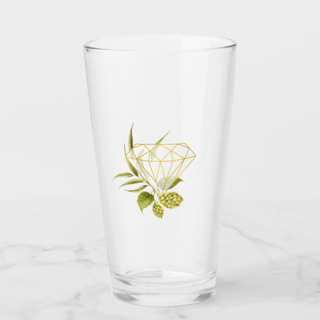 Verre Beer Willow Green et Gold Diamond géométrique (Devant)