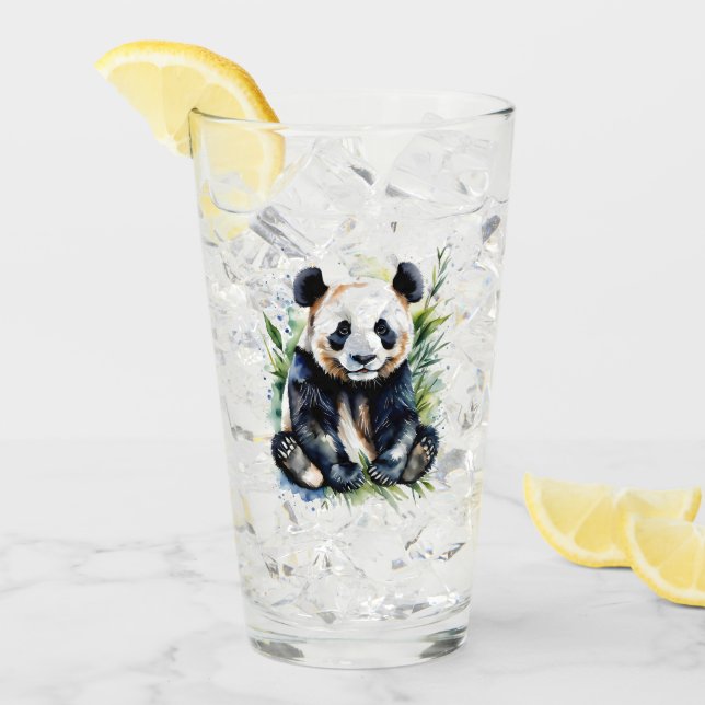Verre Belle aquarelle Panda Bear (Devant glace)