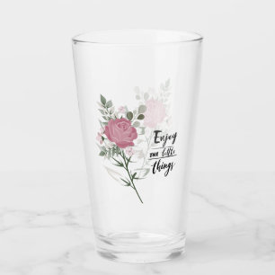 Verre Belle citation d'appréciation Rose en pierre rose