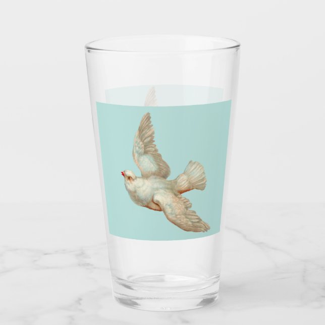 Verre belle colombe blanche (Devant)