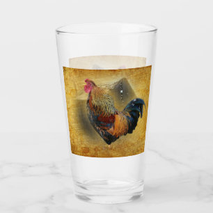 Verre Belle coop de poulet rôti et de grange rustique