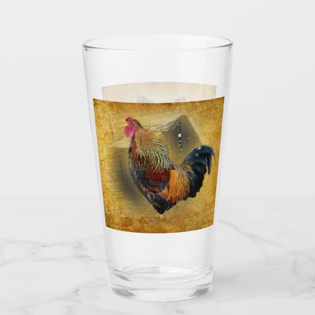 Verre Belle coop de poulet rôti et de grange rustique (Devant)