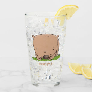 Verre Belle illustration de dessin animé de bébé wombat