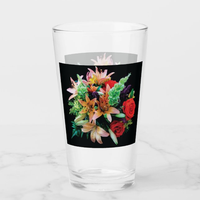 Verre Belles Fleurs Jeter Oreiller (Devant)