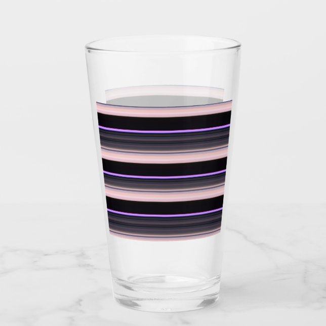Verre Belles rayures gris noir vintage (Devant)