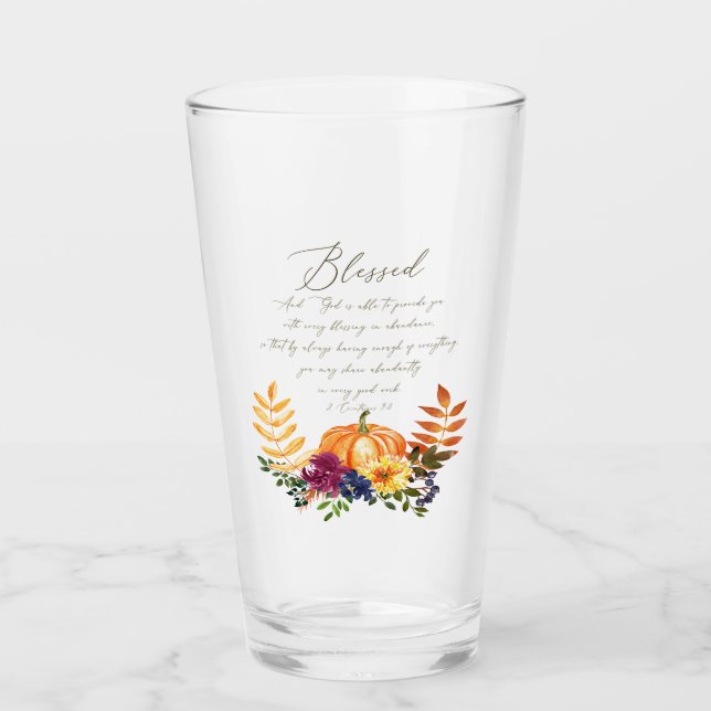 Verre Bénédiction en abondance chute citrouilles et mama (Devant)